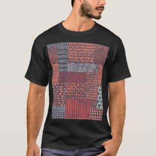 Camiseta Patchwork boêmia: design sem costura desenhada à m