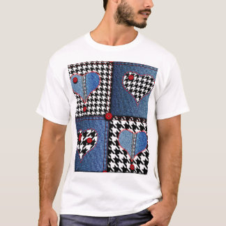 Camiseta Patchwork de Denim: padrão de Tecido sem falhas