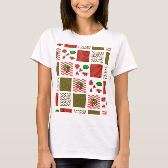 Camiseta Patchwork de melancia (Frente)