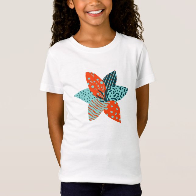 Camiseta Patchwork Flor Summer Kids Girls (Frente)