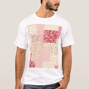 Camiseta Patchwork Floral: Ornamentos Desenhados À Mão.