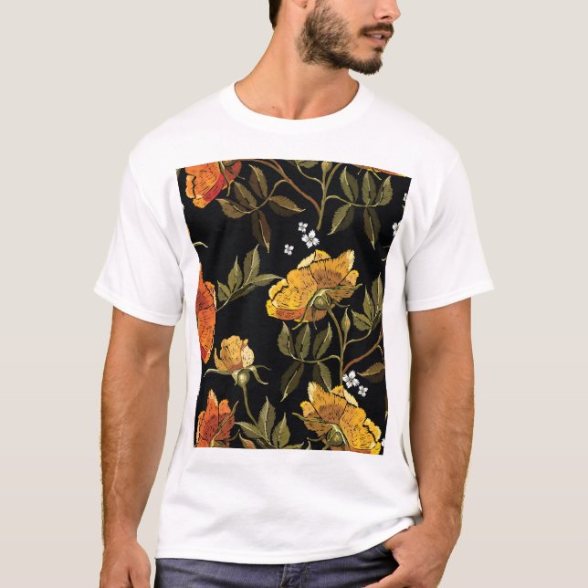 Camiseta Patchwork Gentle: Design de Desenho Mão (Frente)