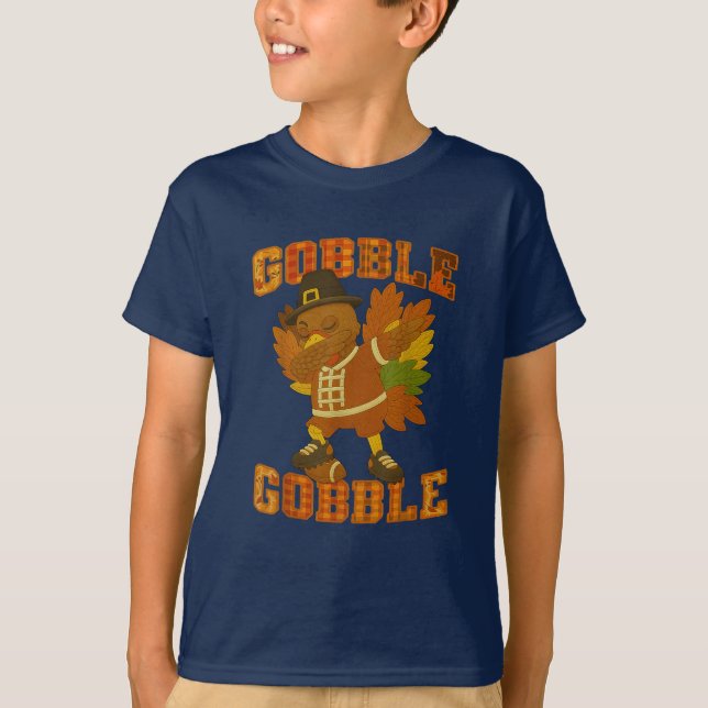 Camiseta Patchwork Gobble Dab Turkey Boys (Frente)