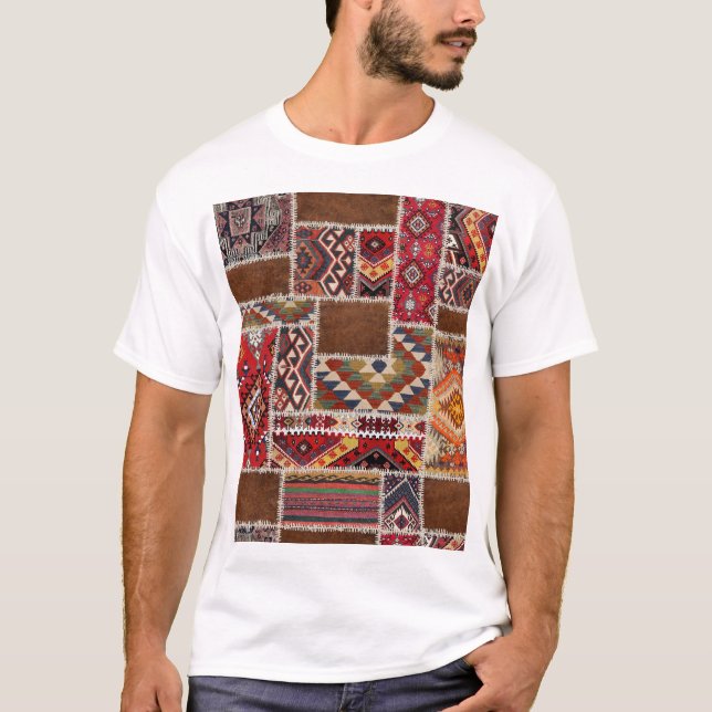 Camiseta Patchwork tradicional de tapete: decorativa de tap (Frente)