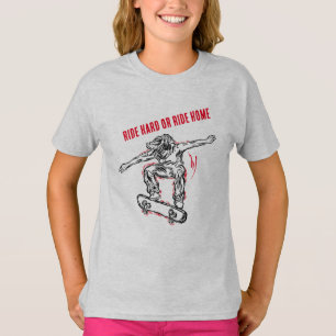 Camiseta Pateador Voador Fazendo Médio-Ar-Skateboard