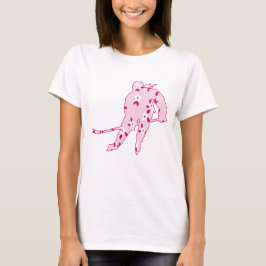 Camiseta Pateadora de Hockey, Floral Rosa Silhueta