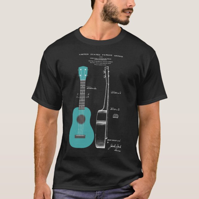 Camiseta Patente do Ukulele, t-shirt do Ukulele, presente (Frente)