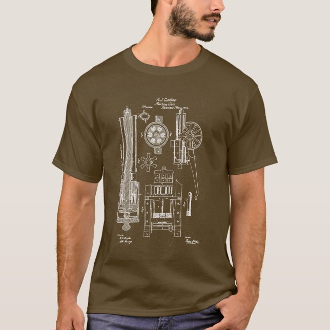 Camiseta Patente dos E.U. da arma de Gatling (Frente)