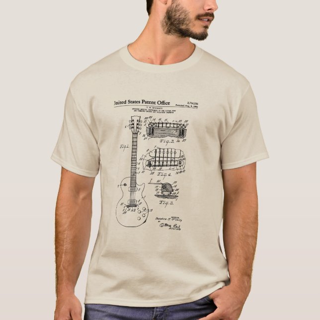 Camiseta Patente dos EUA - Violão acústico (Frente)
