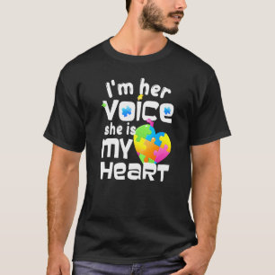 Camiseta Paternidade no Autismo Eu Sou a Voz Dela Ela é Meu