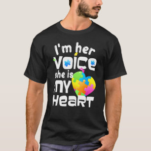 Camiseta Paternidade no Autismo Eu Sou Sua Voz Ela É Meu Co