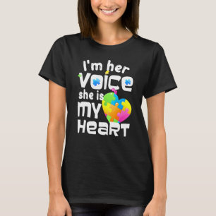 Camiseta Paternidade no Autismo Eu Sou Sua Voz Ela É Meu Co