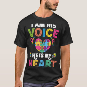 Camiseta Paternidade no Autismo Eu Sou Sua Voz Ele É Meu Co