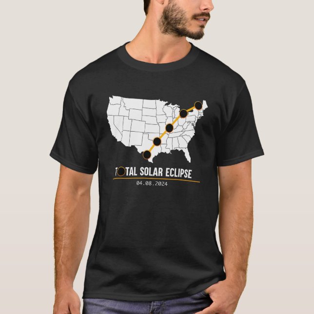 Camiseta Path of Totality Map America Eclipse Shirt April 8 (Frente)