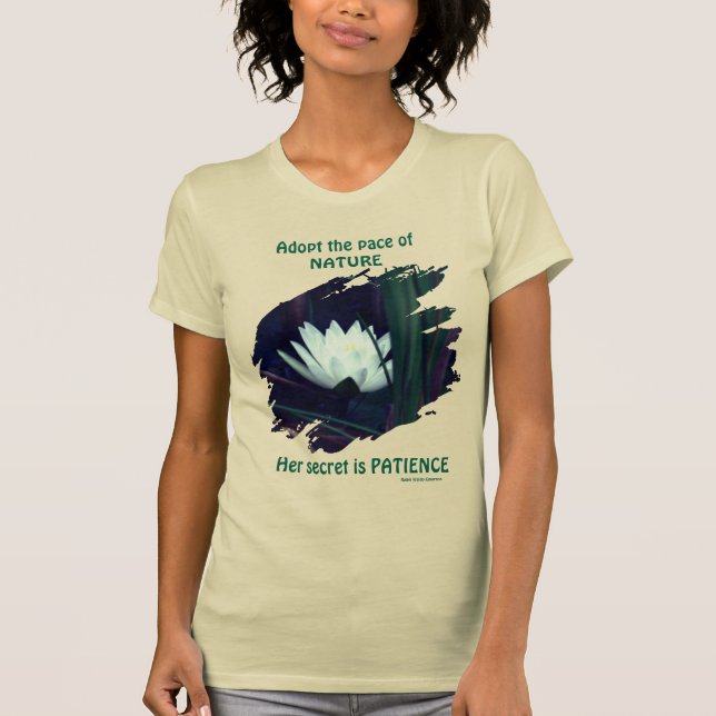 Camiseta Patience Emerson Inspirational Quote Lotus  (Frente)