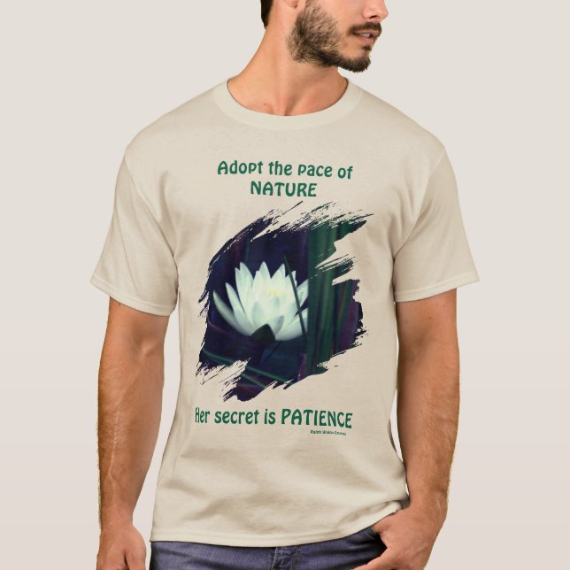 Camiseta Patience Emerson Inspirational Quote Lotus  (Frente)
