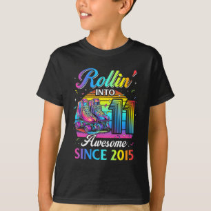 Camiseta Patinação de aniversário de 11 anos, garota roland