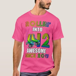 Camiseta Patinação de aniversário de 12 anos, menina entran