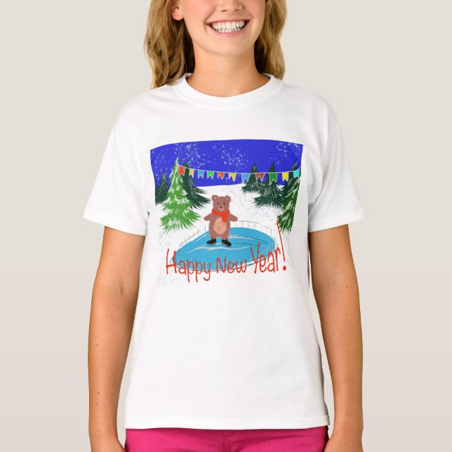Camiseta Patinação de ursos engraçada (Frente)