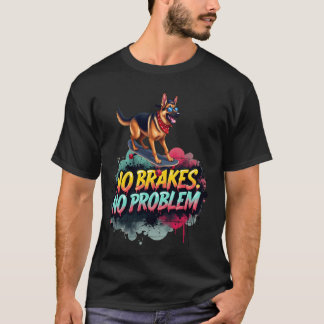 Camiseta Patinação divertida para dono de cachorro Pastor A