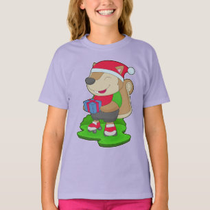 Camiseta Patinação em linha de Natal de Esquilo