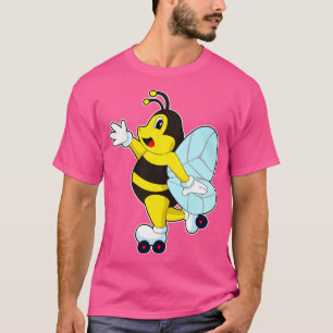 Camiseta Patinação em linha dos skates do cilindro de abelh
