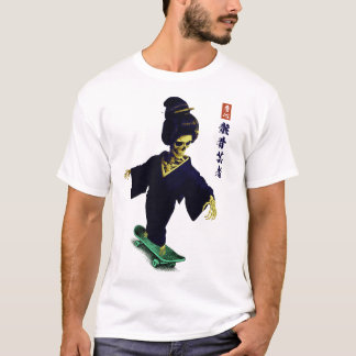 Camiseta Patinação Gaikotsu Geisha Moda de Rua Japonesa