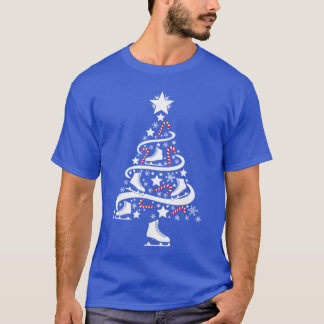 Camiseta Patinação no gelo Árvore de Natal Férias Patinador