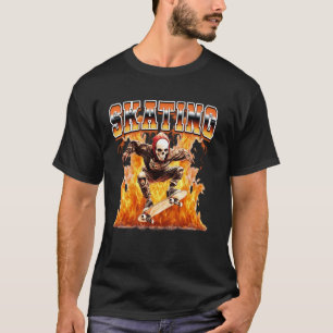 Camiseta Patinação Patinador Skate Skeleton Bootleg dos ano