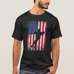 Camiseta Patinador Americano Em Linha De Velocidade Em Pé D