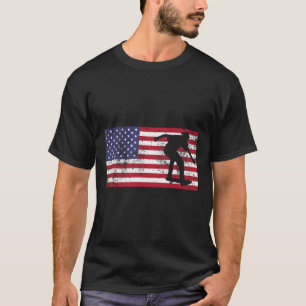 Camiseta Patinador Da Bandeira Americana Skate 4 De Julho E