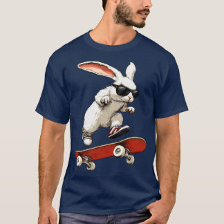 Camiseta Patinador de lebre - T-Shirt com coelho de skate