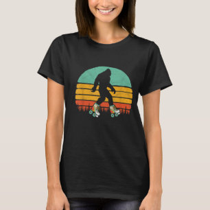 Camiseta Patinador de patinagem com o rolo grande retrógra
