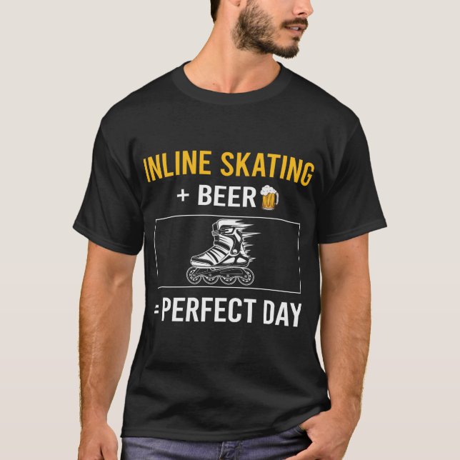 Camiseta Patinador de Skate de Skating Inline Day da Cervej (Frente)