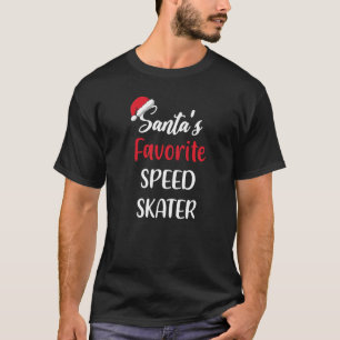 Camiseta Patinador de Velocidade Favorito do Papai Noel  Pa