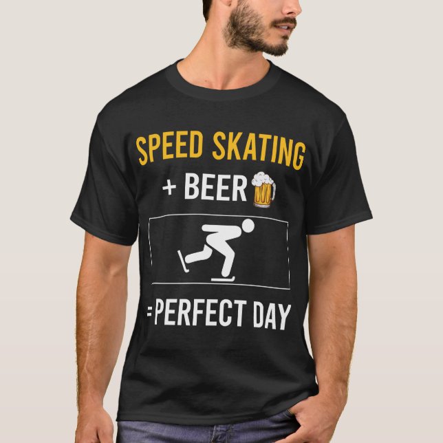 Camiseta Patinador do Skate de velocidade do dia da cerveja (Frente)