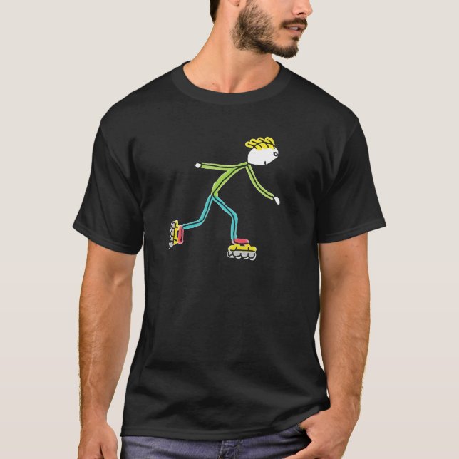 Camiseta Patinador em Linha Stickman (Frente)