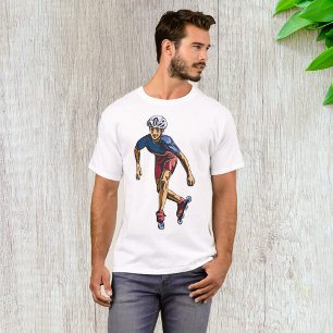 Camiseta Patinador Inline Legal Arte Retro de Patins em Lin