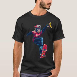 Camiseta Patinadores De Skateboard Macacos Divertidos Pro S