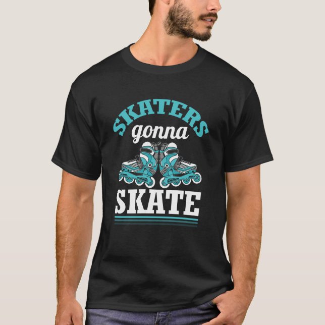 Camiseta Patinadores vão fazer Skate com rolo de pinagem (Frente)