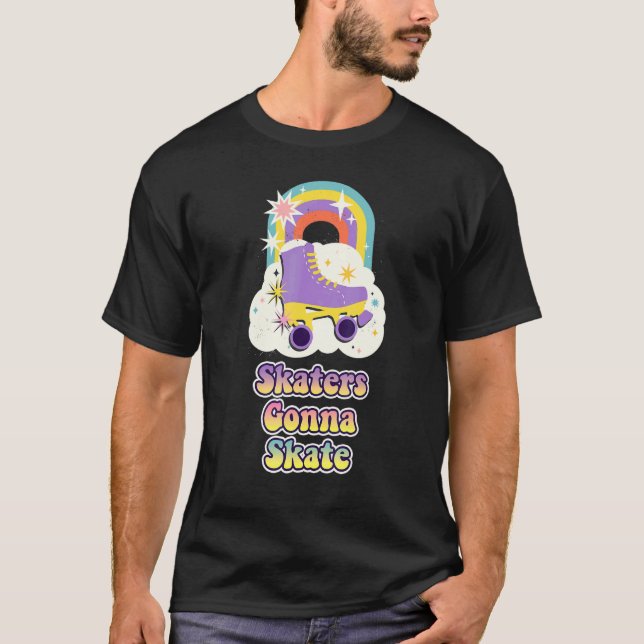 Camiseta Patinadores vão patinar com cilindro de skate (Frente)