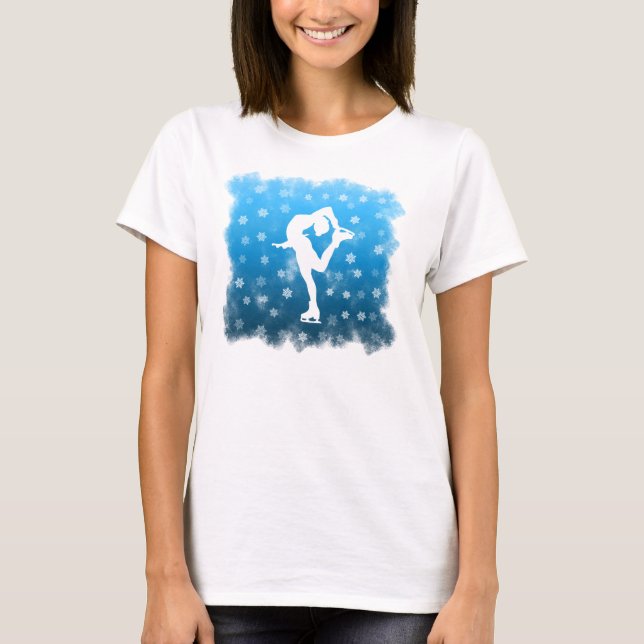 Camiseta Patinagem artística azul do inclinação na neve (Frente)