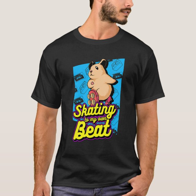 Camiseta Patinando Para Meu Próprio Cilindro De Bebida Skat (Frente)