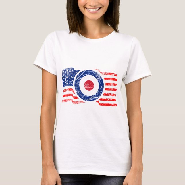 Camiseta Patinete-alvo Roundel Mods USA (Frente)