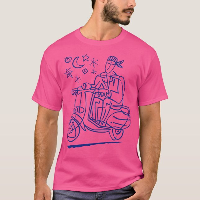 Camiseta Patinete Azul Por Tim Davies (Frente)