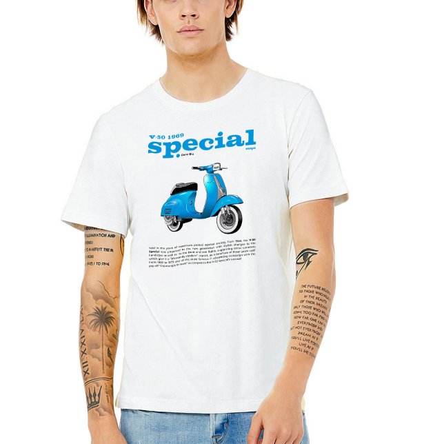 Camiseta Patinete Clássico T-Shirt V-50 Azul Especial (Criador carregado)