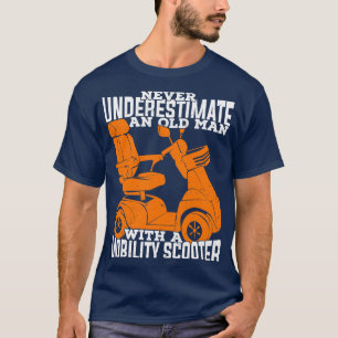 Camiseta Patinete de Mobilidade Engraçado Vovô Velho Presen