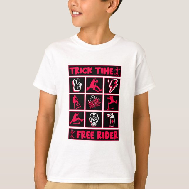 Camiseta Patinete de truques de estilo livre (Frente)