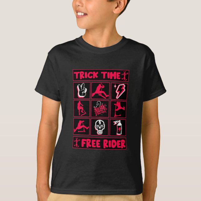 Camiseta Patinete de truques de estilo livre (Frente)