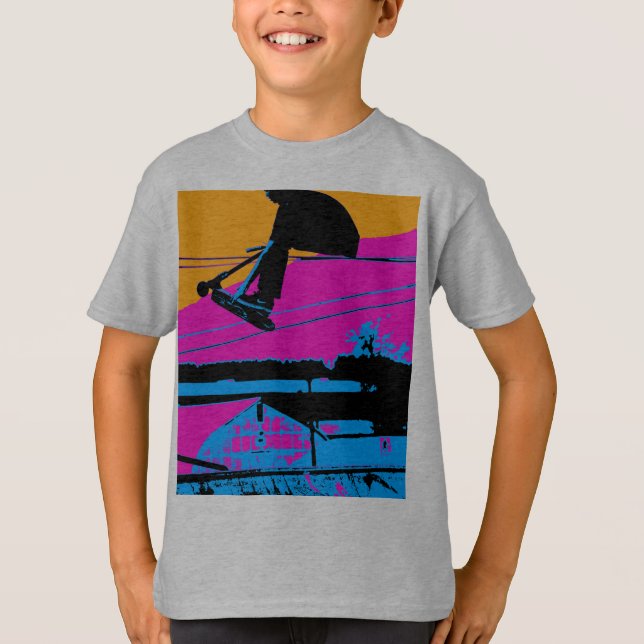 Camiseta Patinete de Voo Alto com Agregação de Cauda (Frente)